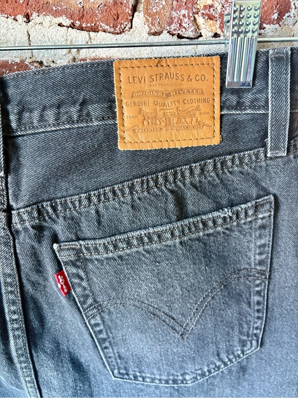 Levi’s Premium Deconstructed Black Distressed Denim Skirt - Picture 7 of 8